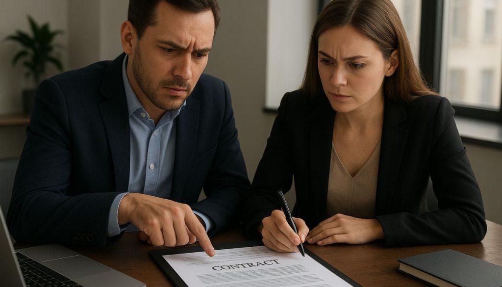 contract preparation (2) Two employees are preparing the contracts.