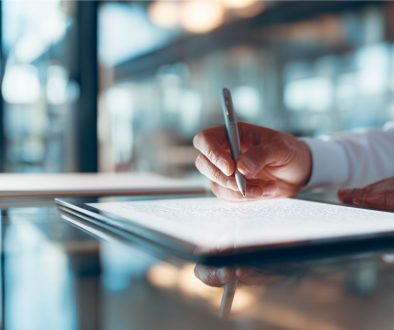 The entrepreneur uses enterprise contract management software.