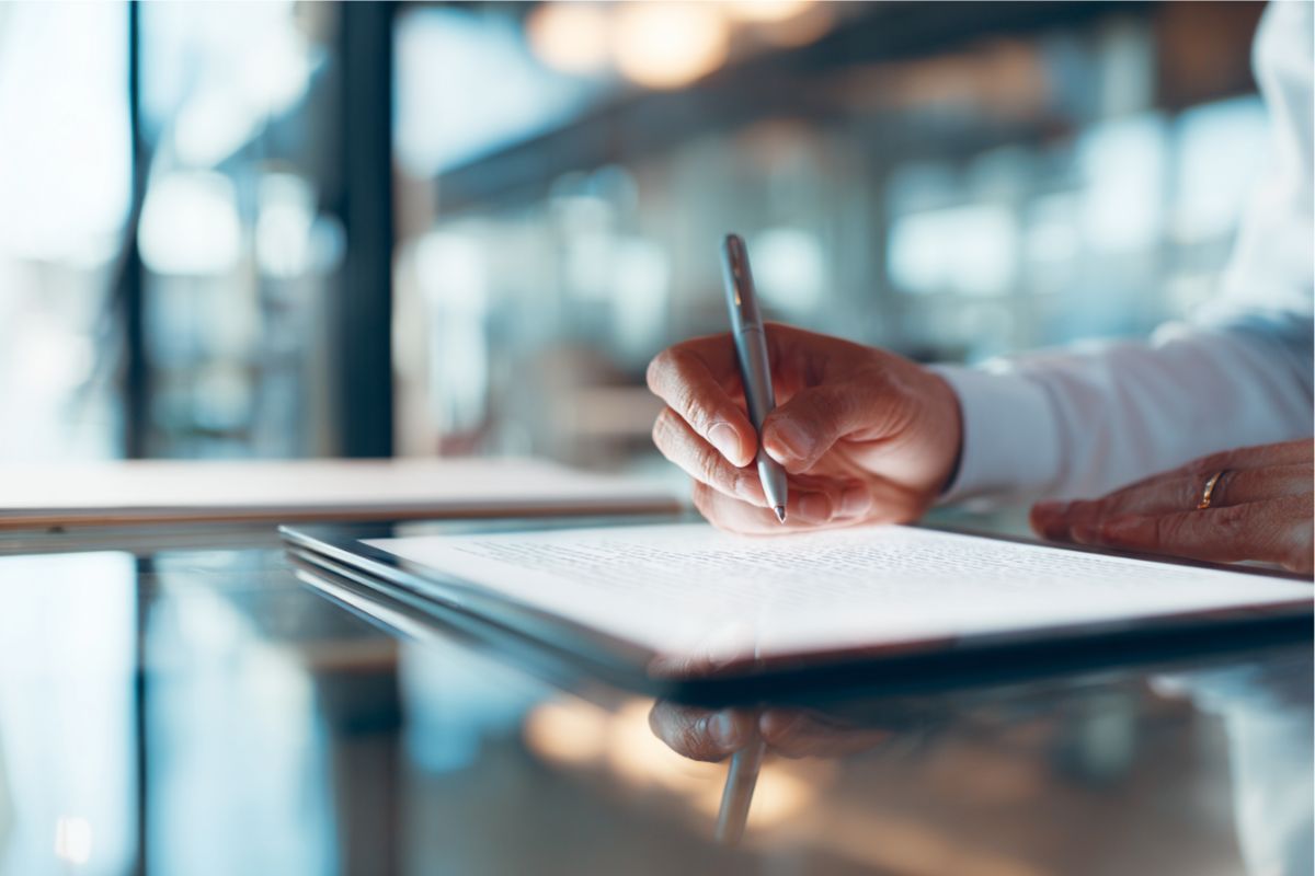 The entrepreneur uses enterprise contract management software.